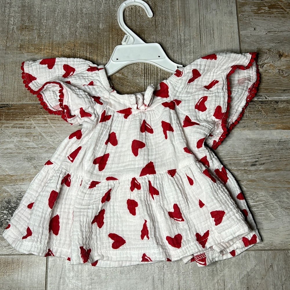 Girls Top With Heart Print